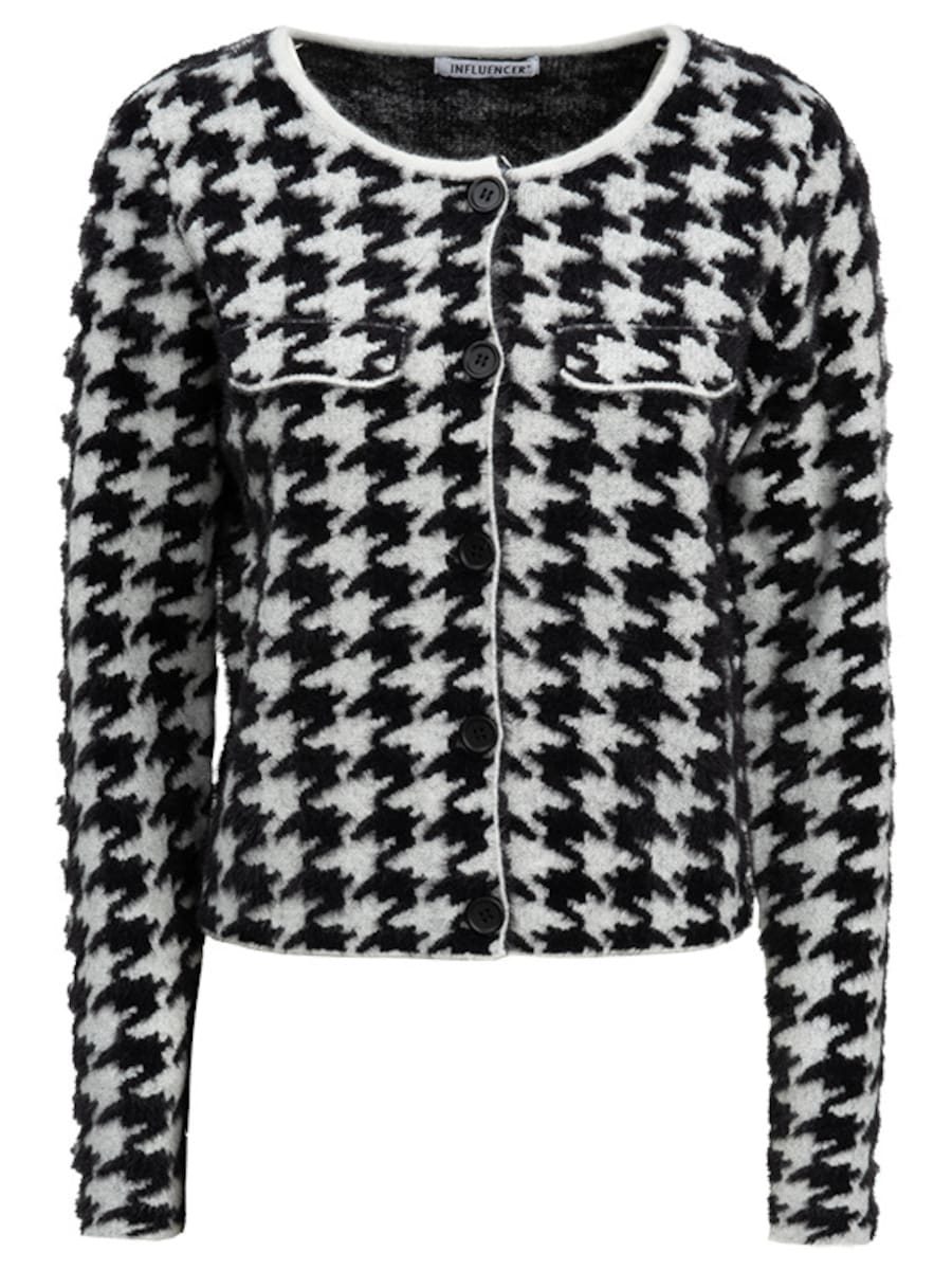 Вязаный кардиган Influencer, черный/белый
Вязаный кардиган Influencer, черный/белый