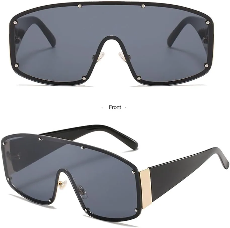 Модные солнцезащитные очки большого размера без оправы, цельные, женские, с заклепками, мужские, винтажные, с защитой от УФ-излучения UV400 HVTVTLA, Purple
Модные солнцезащитные очки большого размера без оправы, цельные, женские, с заклепками, мужские, винтажные, с защитой от УФ-излучения UV400 HVTVTLA, Purple