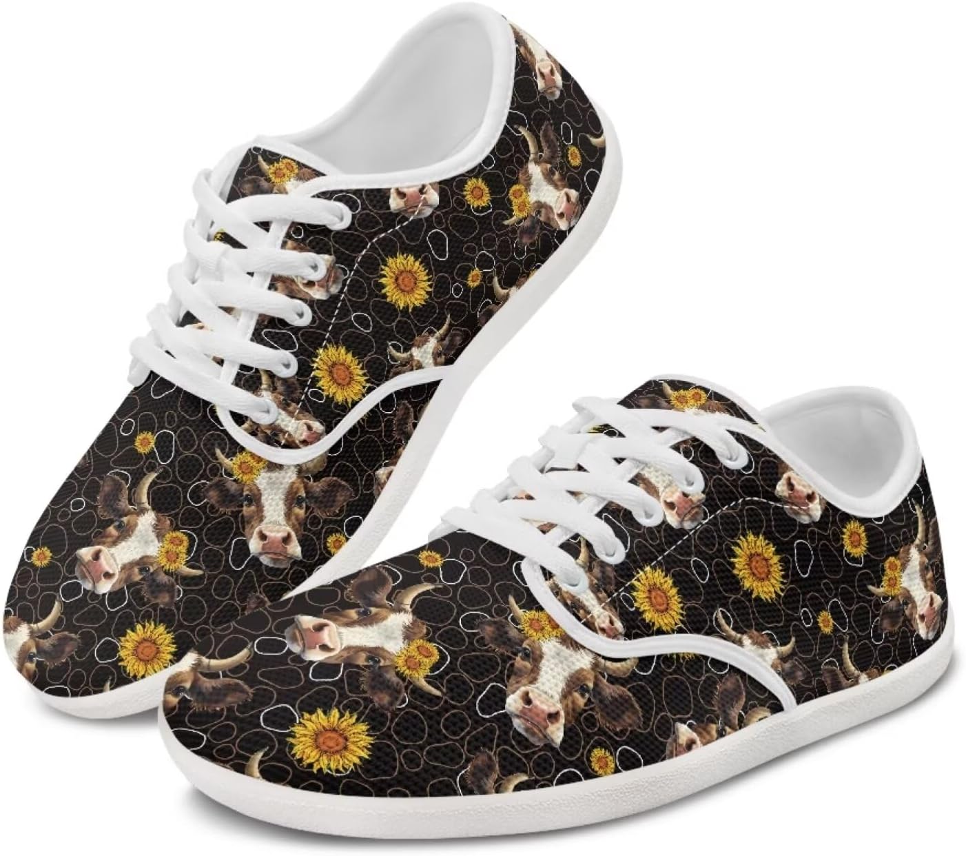 Кроссовки chaqlin с рисунком коровы для женщин и мужчин, широким круглым носком, теннисные кроссовки, противоскользящие, без перепада, на шнуровке, низкие, Sunflower Cow Head
Кроссовки chaqlin с рисунком коровы для женщин и мужчин, широким круглым носком, теннисные кроссовки, противоскользящие, без перепада, на шнуровке, низкие, Sunflower Cow Head