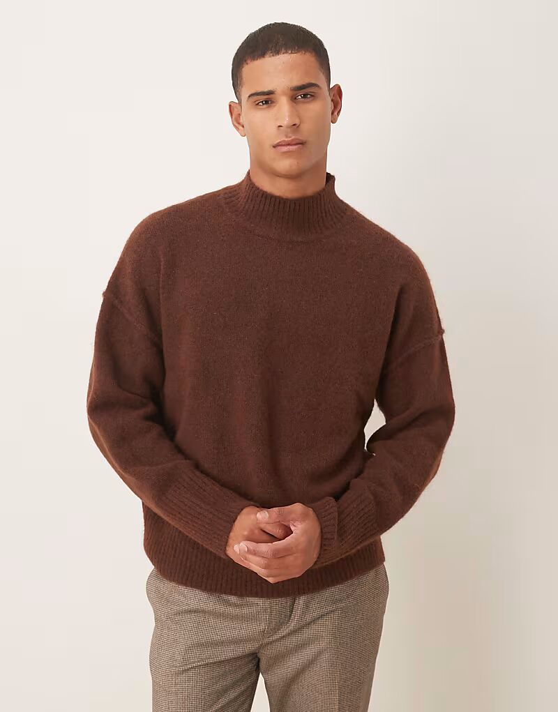 Свободный трикотажный джемпер с воротником-стойкой из смеси шерсти коричневого цвета Asos Design
Свободный трикотажный джемпер с воротником-стойкой из смеси шерсти коричневого цвета Asos Design