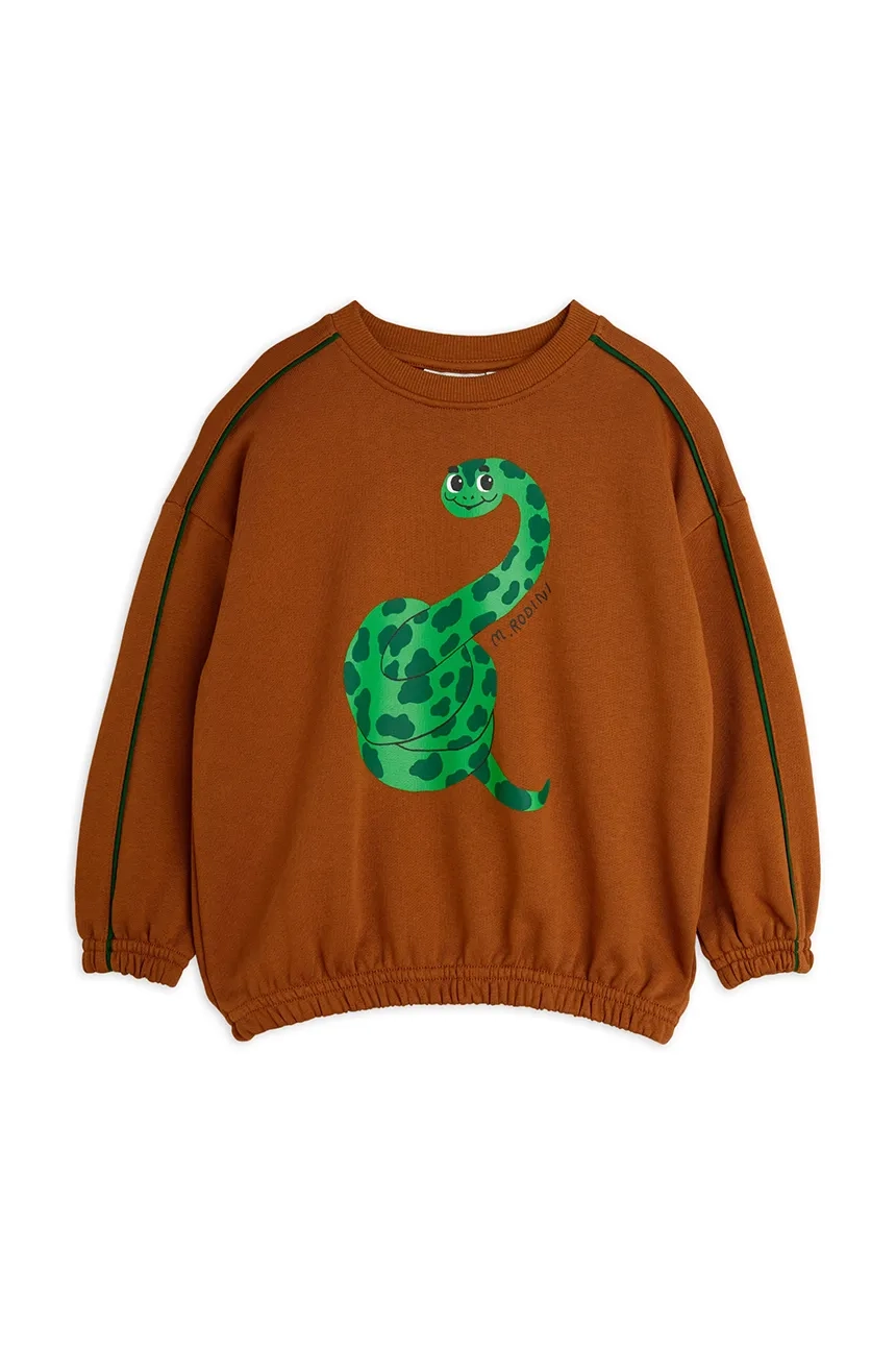 Хлопковая толстовка со змеей для мальчика/девочки Mini Rodini, коричневый
Хлопковая толстовка со змеей для мальчика/девочки Mini Rodini, коричневый