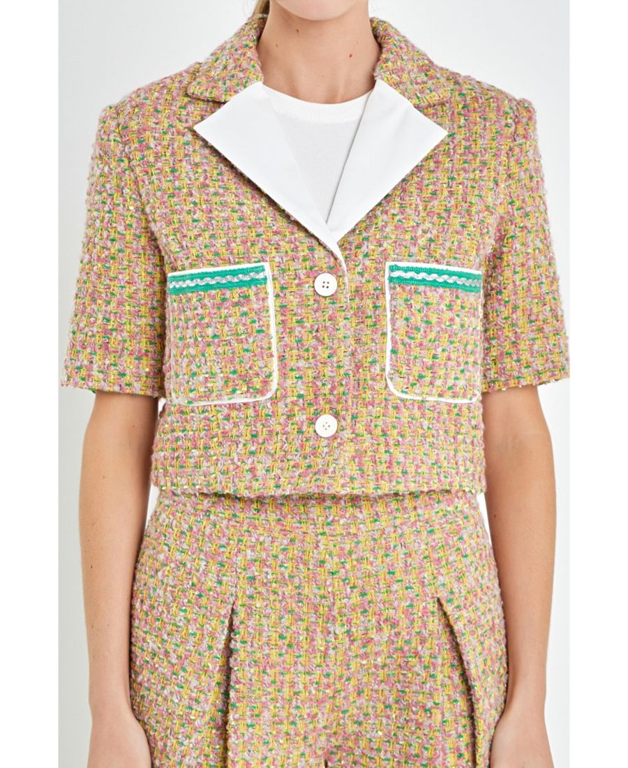 Укороченная женская куртка из букле с отделкой English Factory, Multi
Укороченная женская куртка из букле с отделкой English Factory, Multi