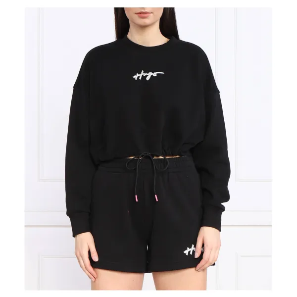 Укороченный свитшот Dellive Hugo, черный 
Укороченный свитшот Dellive Hugo, черный