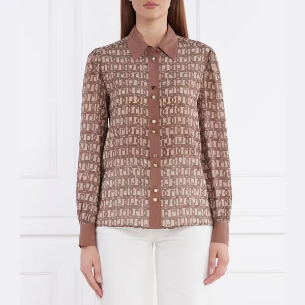 Шелковая рубашка стандартного кроя Liu Jo, бежевый
Шелковая рубашка стандартного кроя Liu Jo, бежевый