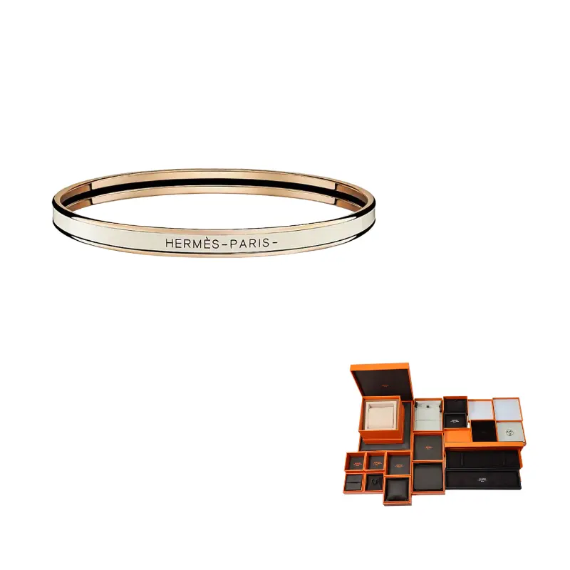 HERMES Розовое золото, позолоченные браслеты для женщин кремово-белые
HERMES Розовое золото, позолоченные браслеты для женщин кремово-белые