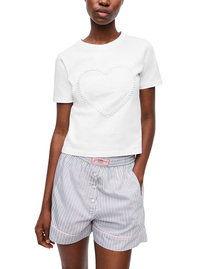 Футболка с логотипом Tonal Heart GANNI, белый
Футболка с логотипом Tonal Heart GANNI, белый