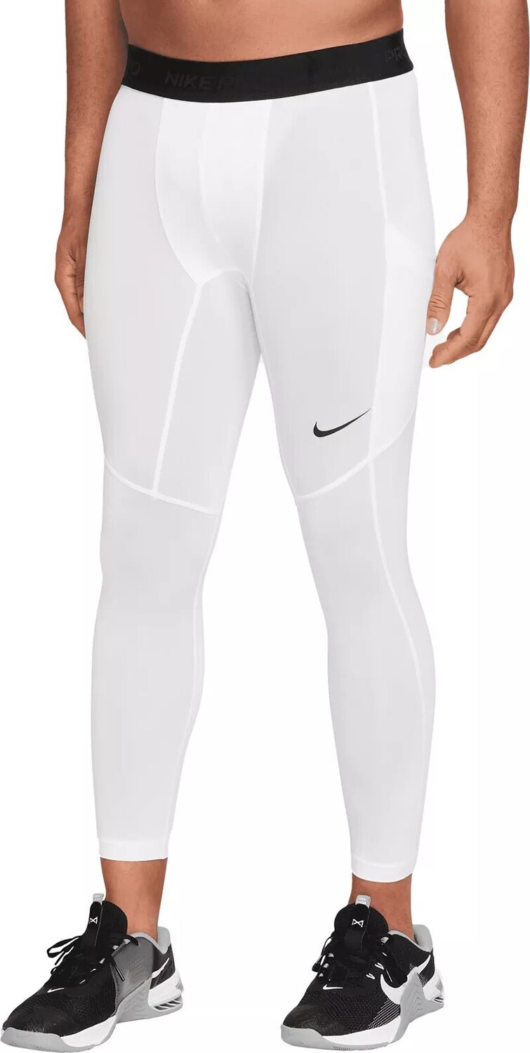 Мужские тайтсы для фитнеса Nike Pro Dri-FIT длиной 3/4, белый 
Мужские тайтсы для фитнеса Nike Pro Dri-FIT длиной 3/4, белый