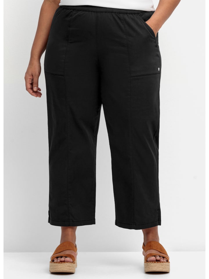 Тканевые шорты sheego, черный
Тканевые шорты sheego, черный