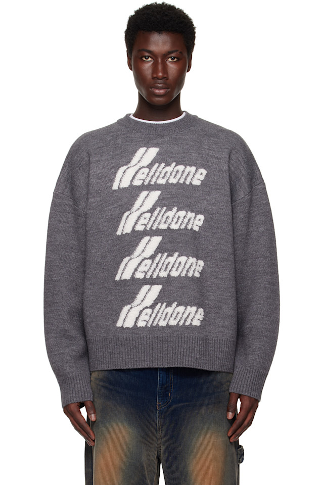 Свитер с вышитым логотипом вязка пике We11Done, серый
Свитер с вышитым логотипом вязка пике We11Done, серый