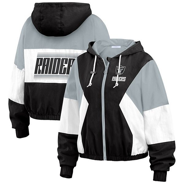 Женская черно-серая ветровка Las Vegas Raiders plus size color block на молнии Wear By Erin Andrews
Женская черно-серая ветровка Las Vegas Raiders plus size color block на молнии Wear By Erin Andrews