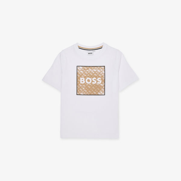 Футболка Boss с принтом, белый / золотой
Футболка Boss с принтом, белый / золотой