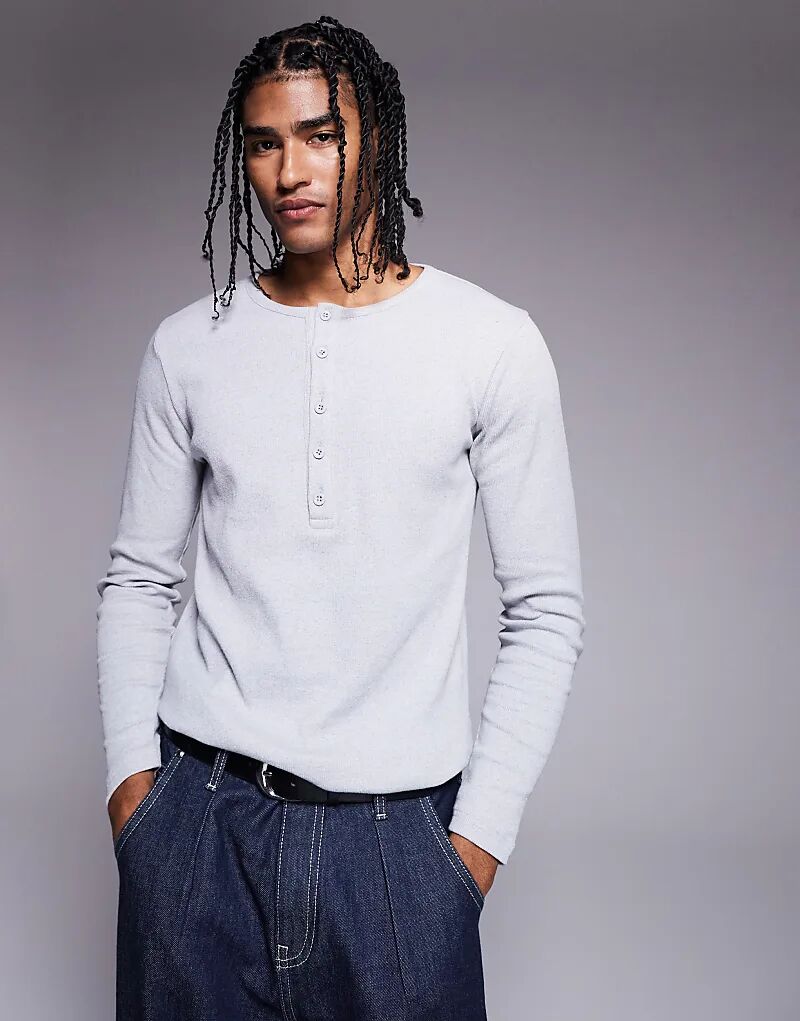 Футболка ASOS DESIGN облегающего кроя с длинными рукавами и воротником-хенли из серого меланжевого рубчика
Футболка ASOS DESIGN облегающего кроя с длинными рукавами и воротником-хенли из серого меланжевого рубчика