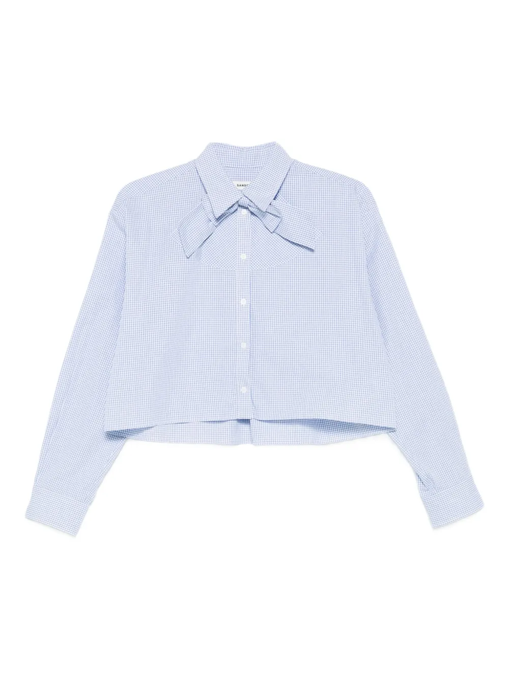 Укороченная рубашка в клетку SANDRO, синий 
Укороченная рубашка в клетку SANDRO, синий