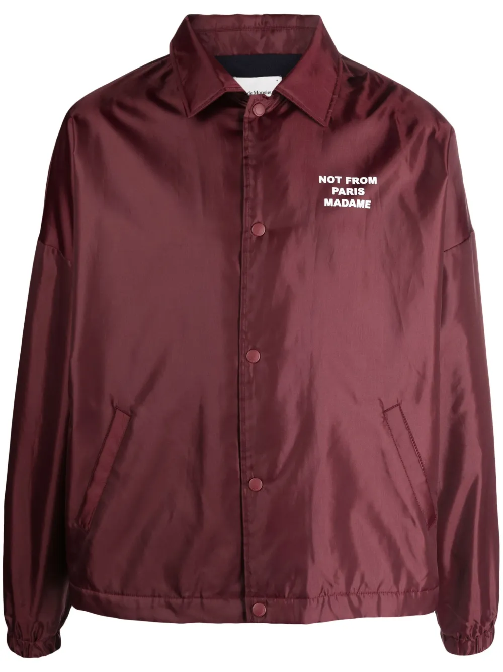 Бомбер на кнопках с текстовым принтом Drôle De Monsieur, фиолетовый
Бомбер на кнопках с текстовым принтом Drôle De Monsieur, фиолетовый