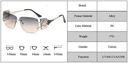 Мужские солнцезащитные очки с градиентной оправой из алюминиевого сплава для вождения, женские солнцезащитные очки с широкими дужками и без оправы MTZJH, 5
Мужские солнцезащитные очки с градиентной оправой из алюминиевого сплава для вождения, женские солнцезащитные очки с широкими дужками и без оправы MTZJH, 5
