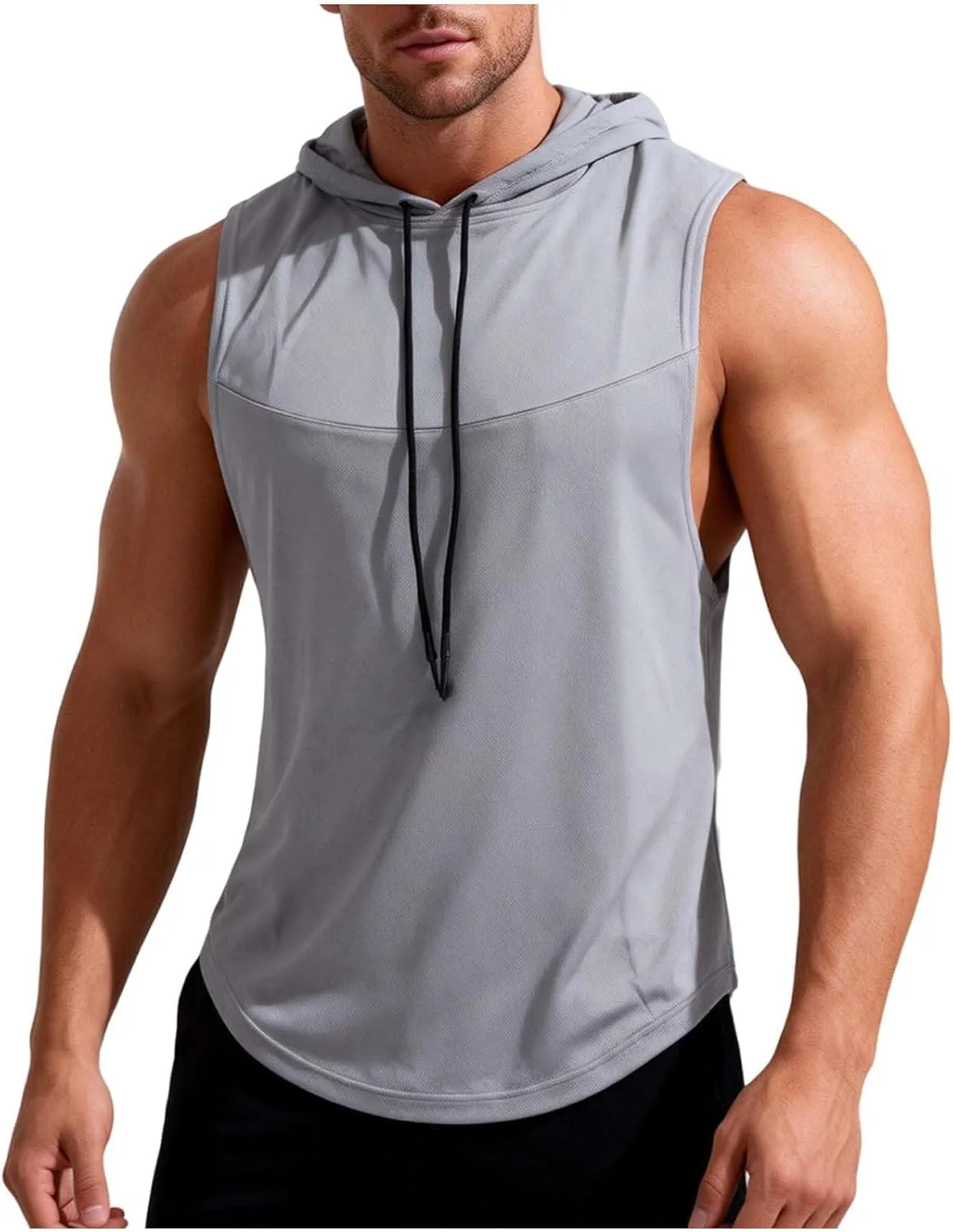 Мужской спортивный майка-худи без рукавов для тренировок
Мужской спортивный майка-худи без рукавов для тренировок