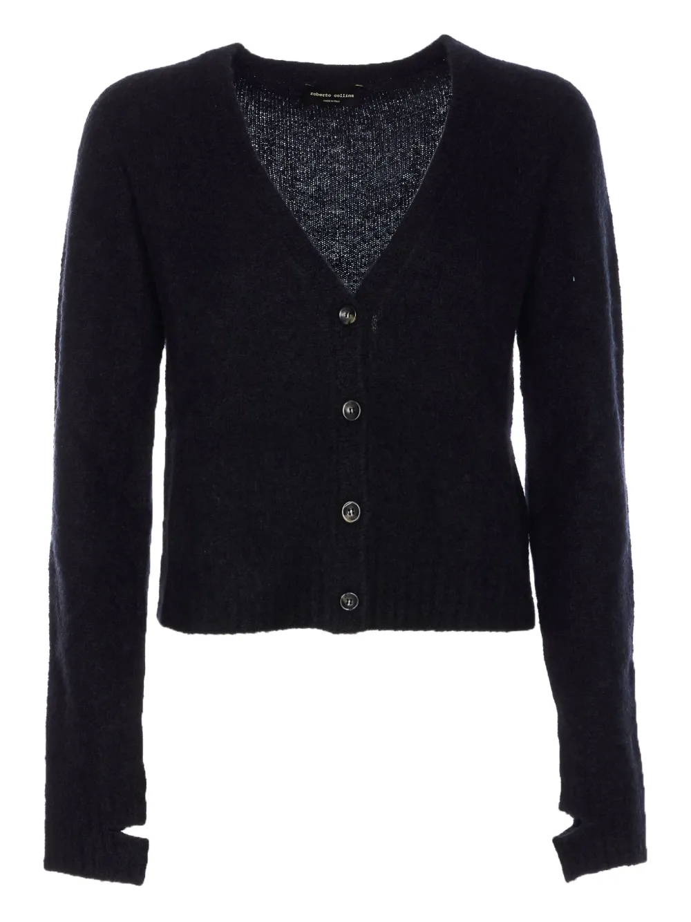 Кардиган с V-образным вырезом и застежкой на пуговицы спереди Roberto Collina, черный
Кардиган с V-образным вырезом и застежкой на пуговицы спереди Roberto Collina, черный