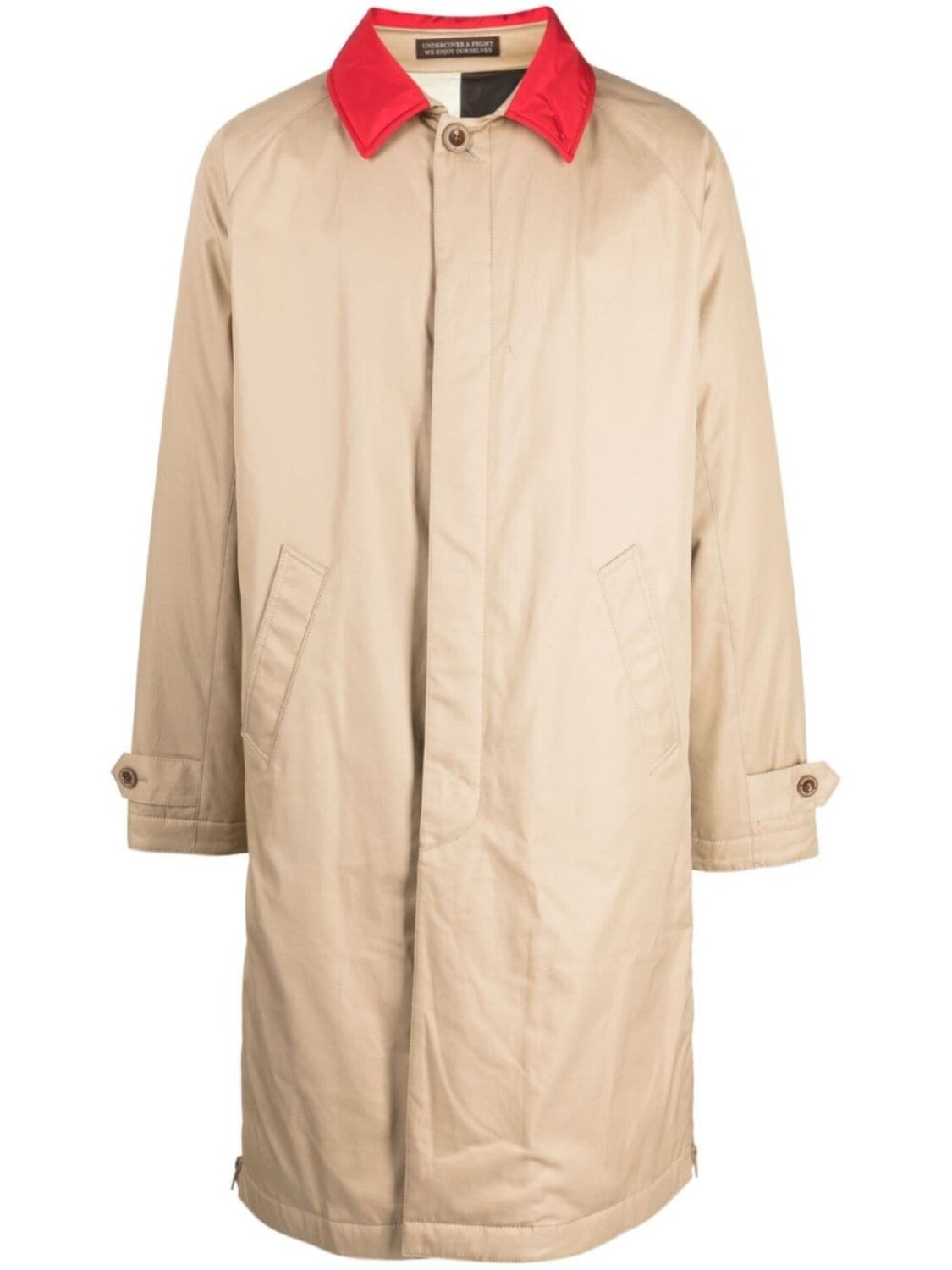 Undercover плащ с контрастным воротником из коллаборации с Fragment, нейтральный цвет 
Undercover плащ с контрастным воротником из коллаборации с Fragment, нейтральный цвет