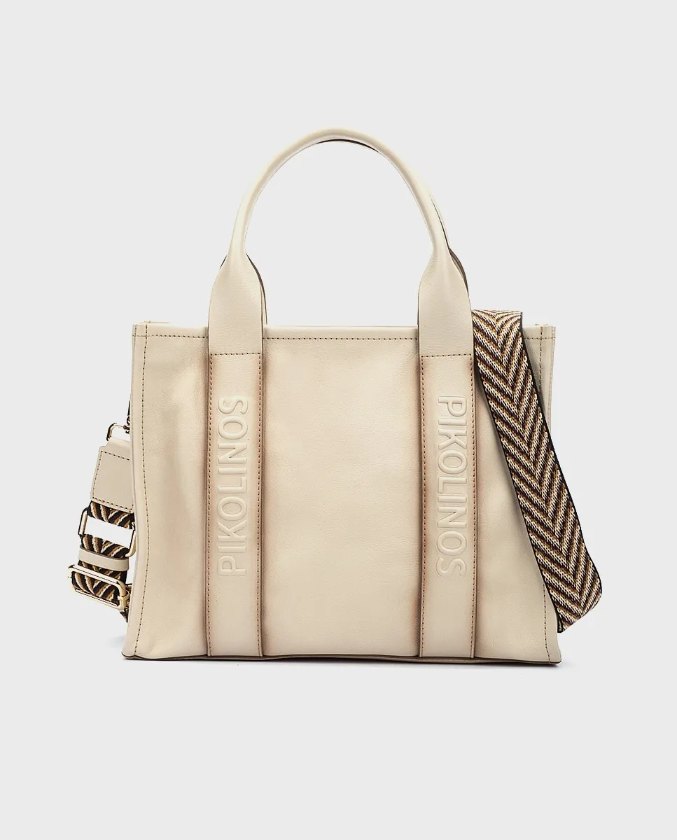 Женская кожаная сумка через плечо с застежкой-молнией Pikolinos, кремовый
Женская кожаная сумка через плечо с застежкой-молнией Pikolinos, кремовый