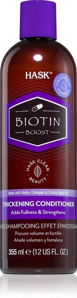 Укрепляющий кондиционер Biotin Boost для объема волос Hask, 355 мл
Укрепляющий кондиционер Biotin Boost для объема волос Hask, 355 мл