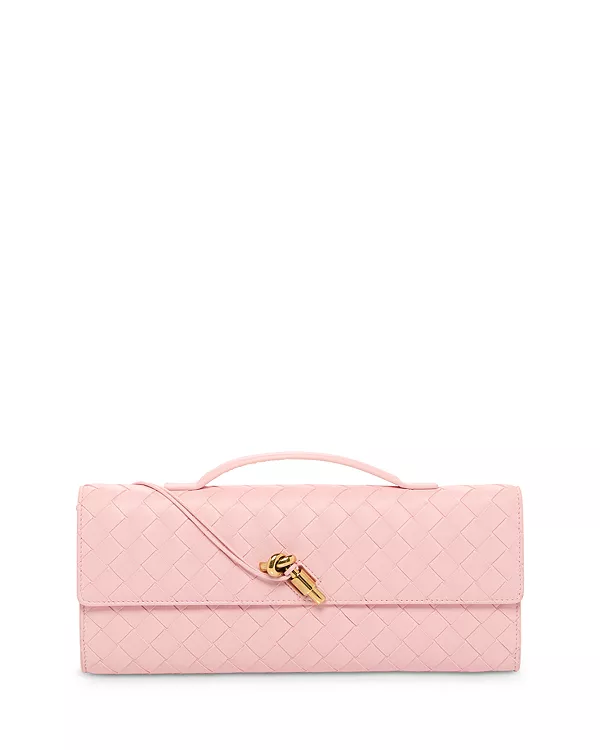 Кожаный клатч Andiamo intrecciato Bottega Veneta, розовый
Кожаный клатч Andiamo intrecciato Bottega Veneta, розовый