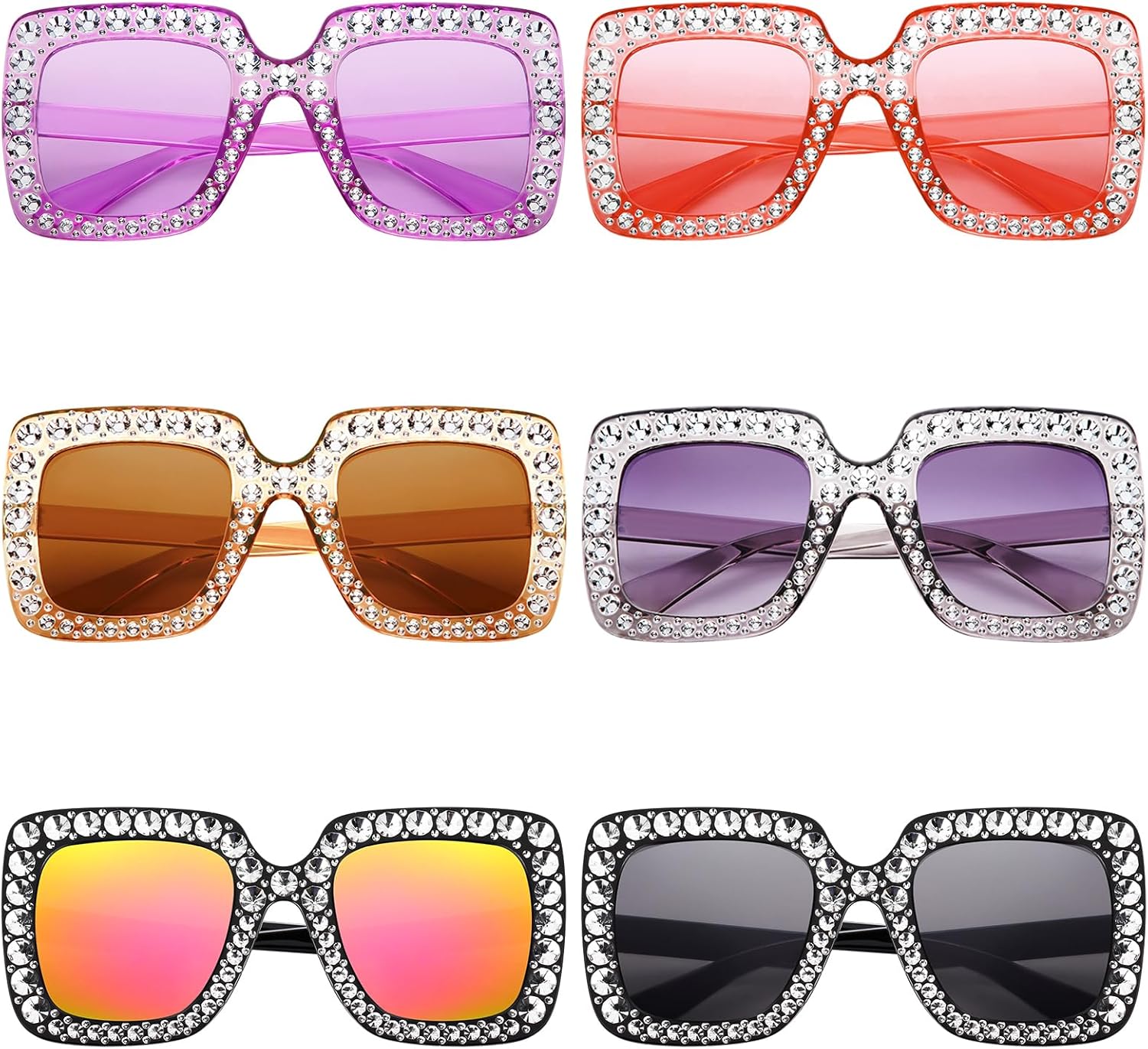 Frienda 6 пар больших квадратных солнцезащитных очков со стразами в стиле 70-х для женщин, сверкающие солнцезащитные очки для дискотеки, вечеринки, концерта, фотосессии, Bright Colors
Frienda 6 пар больших квадратных солнцезащитных очков со стразами в стиле 70-х для женщин, сверкающие солнцезащитные очки для дискотеки, вечеринки, концерта, фотосессии, Bright Colors