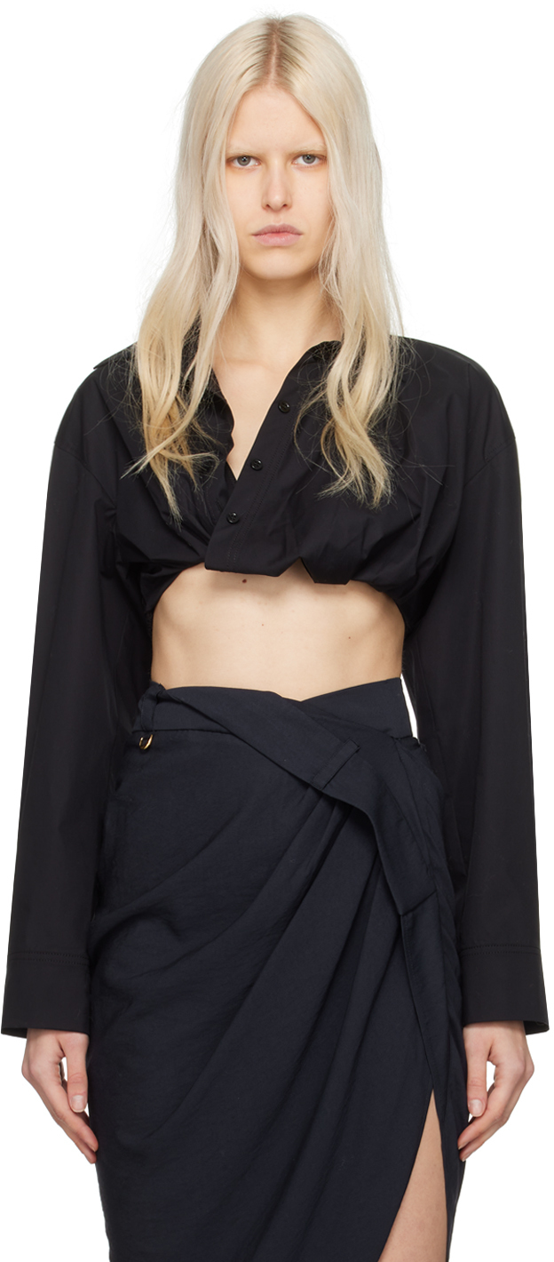 Рубашка Le Chouchou 'La Chemise Bahia Courte' JACQUEMUS, черный 
Рубашка Le Chouchou 'La Chemise Bahia Courte' JACQUEMUS, черный