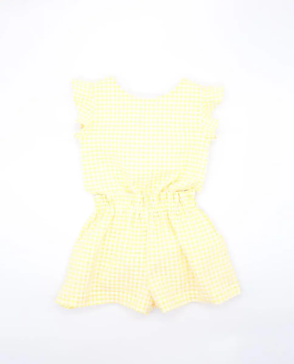 Девичий короткий комбинезон в клетку Fina Ejerique, жёлтый
Девичий короткий комбинезон в клетку Fina Ejerique, жёлтый