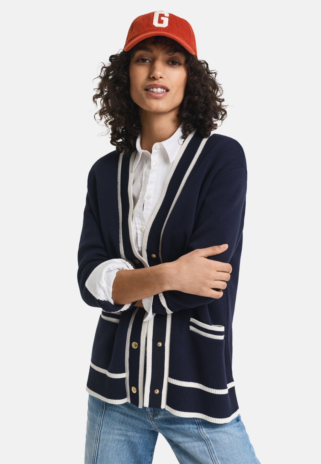 Кардиган GANT, темно-синий 
Кардиган GANT, темно-синий