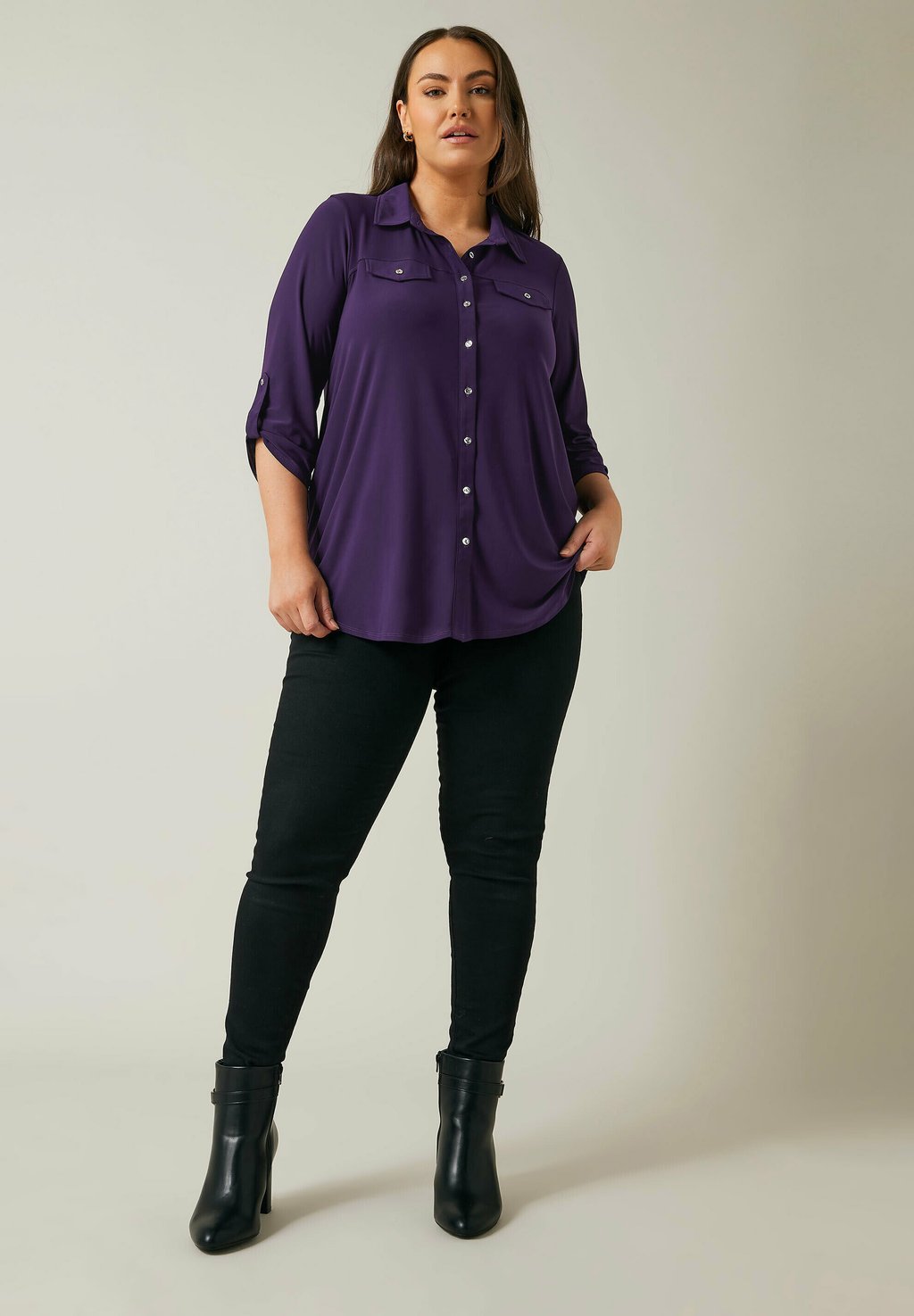 Блузка на пуговицах TAB SLEEVE Evans, темно-фиолетовый
Блузка на пуговицах TAB SLEEVE Evans, темно-фиолетовый