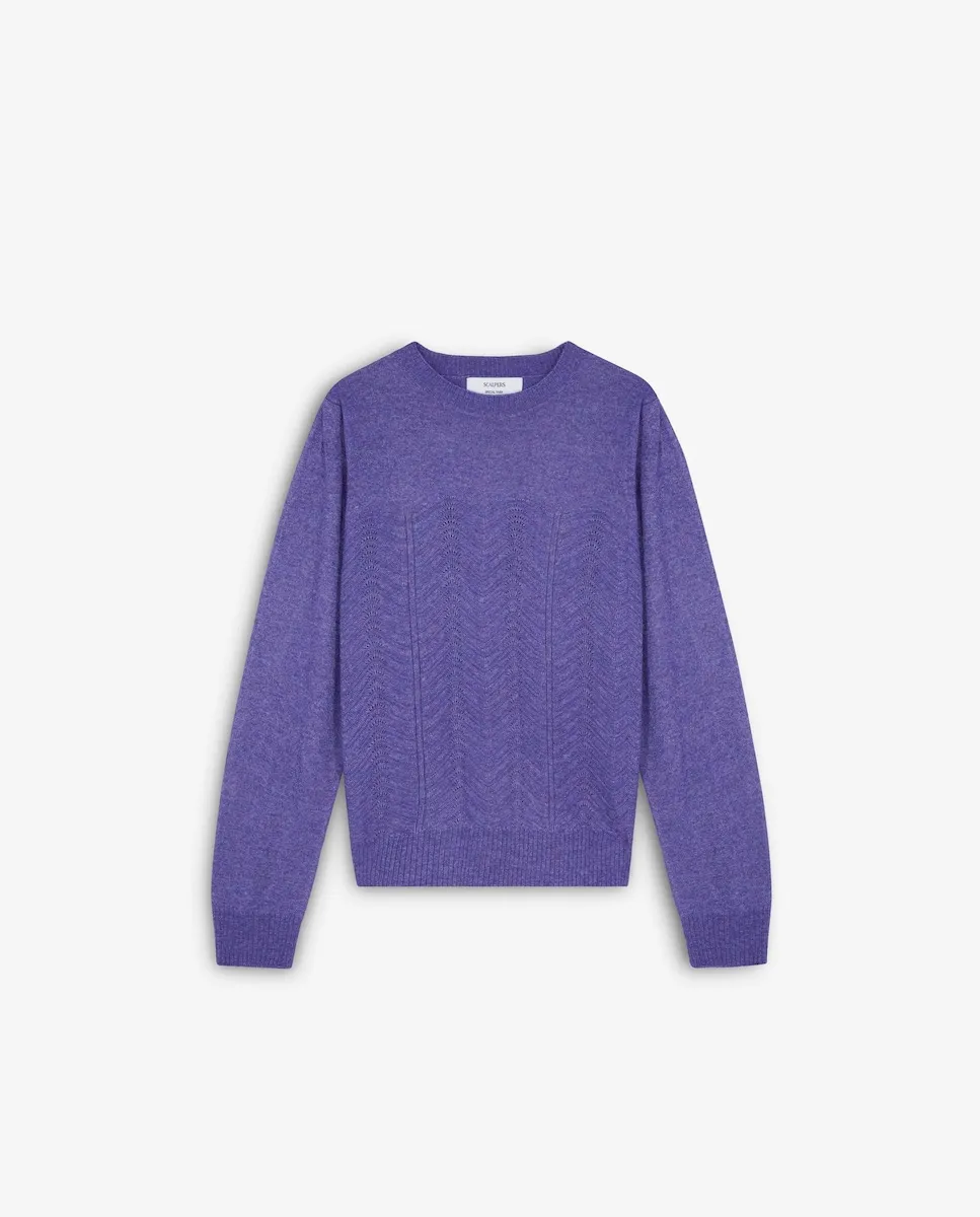 Женский свитер прямого кроя с ажурными деталями Scalpers, пурпурный
Женский свитер прямого кроя с ажурными деталями Scalpers, пурпурный