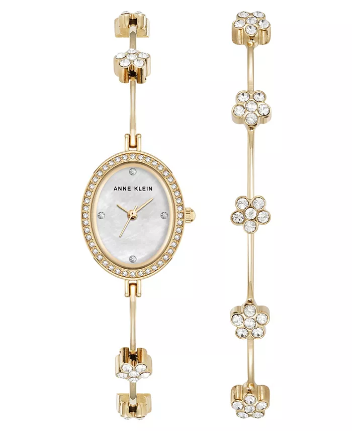 Женские часы-браслет Quartz Delicate Crystal Flower из нержавеющей стали золотого тона с кристаллами, 19 мм Anne Klein
Женские часы-браслет Quartz Delicate Crystal Flower из нержавеющей стали золотого тона с кристаллами, 19 мм Anne Klein