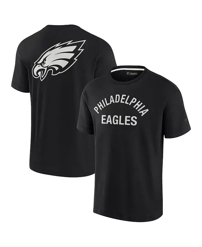 Мужская и женская черная футболка Philadelphia Eagles с коротким рукавом, супермягкая Fanatics Signature
Мужская и женская черная футболка Philadelphia Eagles с коротким рукавом, супермягкая Fanatics Signature
