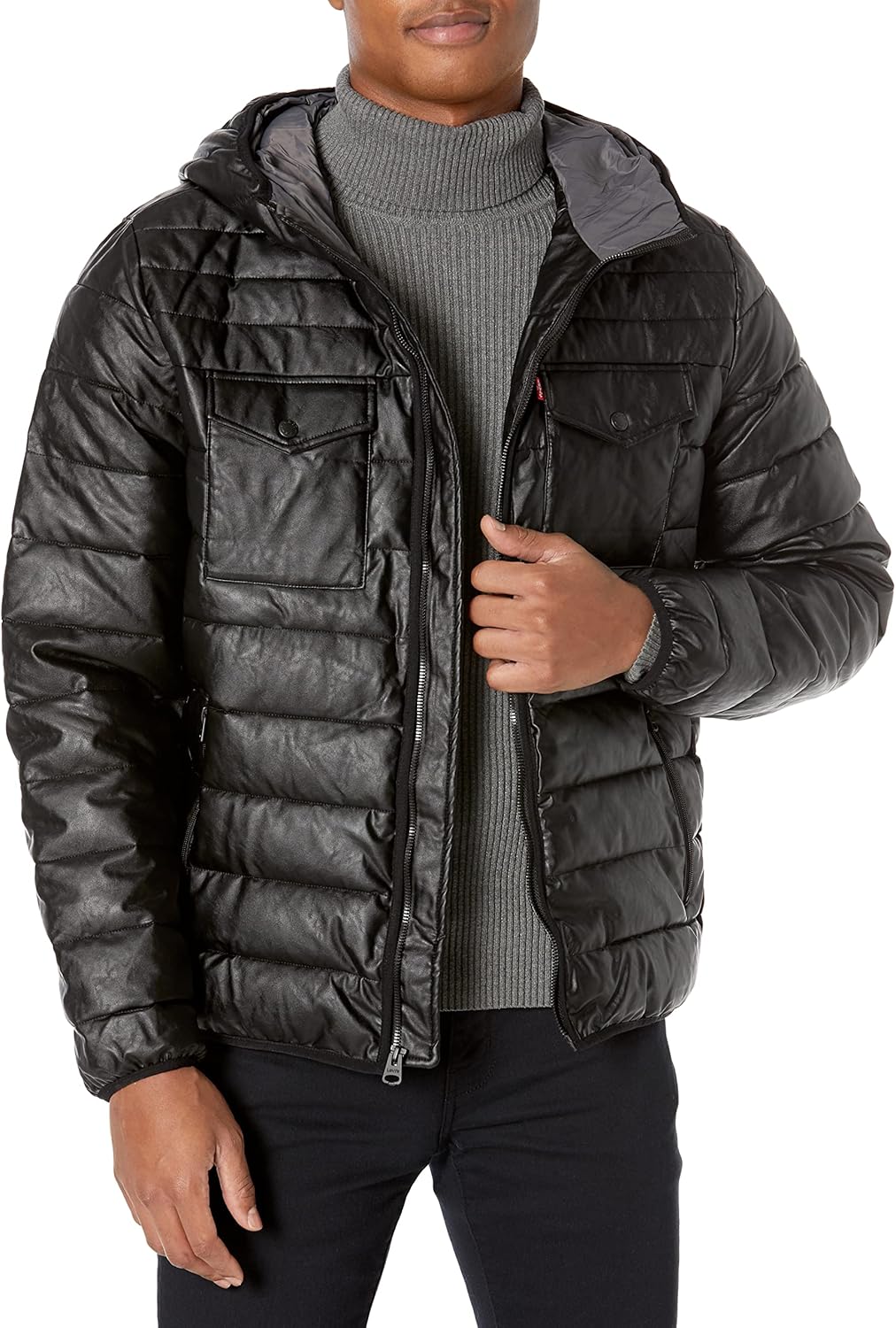 Водонепроницаемая куртка-пуховик Levi's Performance Stretch с капюшоном, Black Faux Leather
Водонепроницаемая куртка-пуховик Levi's Performance Stretch с капюшоном, Black Faux Leather