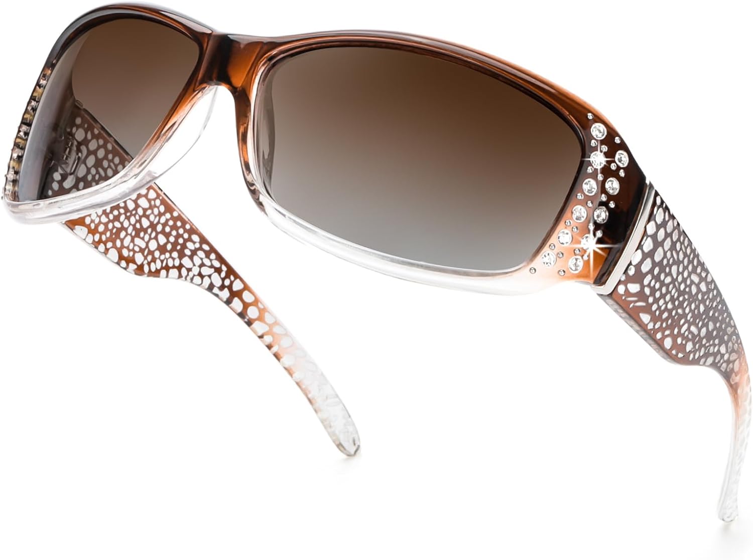Женские поляризованные солнцезащитные очки IGnaef с украшениями из страз, защита от УФ-излучения UV400, подходят для вождения, рыбалки и покупок, A05 Gradient Brown Frame/ Brown Polarized Lens
Женские поляризованные солнцезащитные очки IGnaef с украшениями из страз, защита от УФ-излучения UV400, подходят для вождения, рыбалки и покупок, A05 Gradient Brown Frame/ Brown Polarized Lens