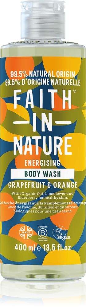 Энергетический гель для душа с грейпфрутом и апельсином Faith In Nature, 400 мл
Энергетический гель для душа с грейпфрутом и апельсином Faith In Nature, 400 мл