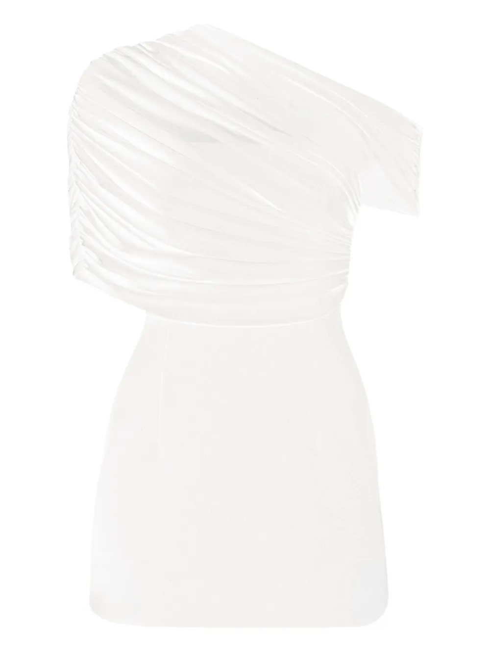 Драпированное платье мини Selma на одно плечо SER.O.YA, белый 
Драпированное платье мини Selma на одно плечо SER.O.YA, белый