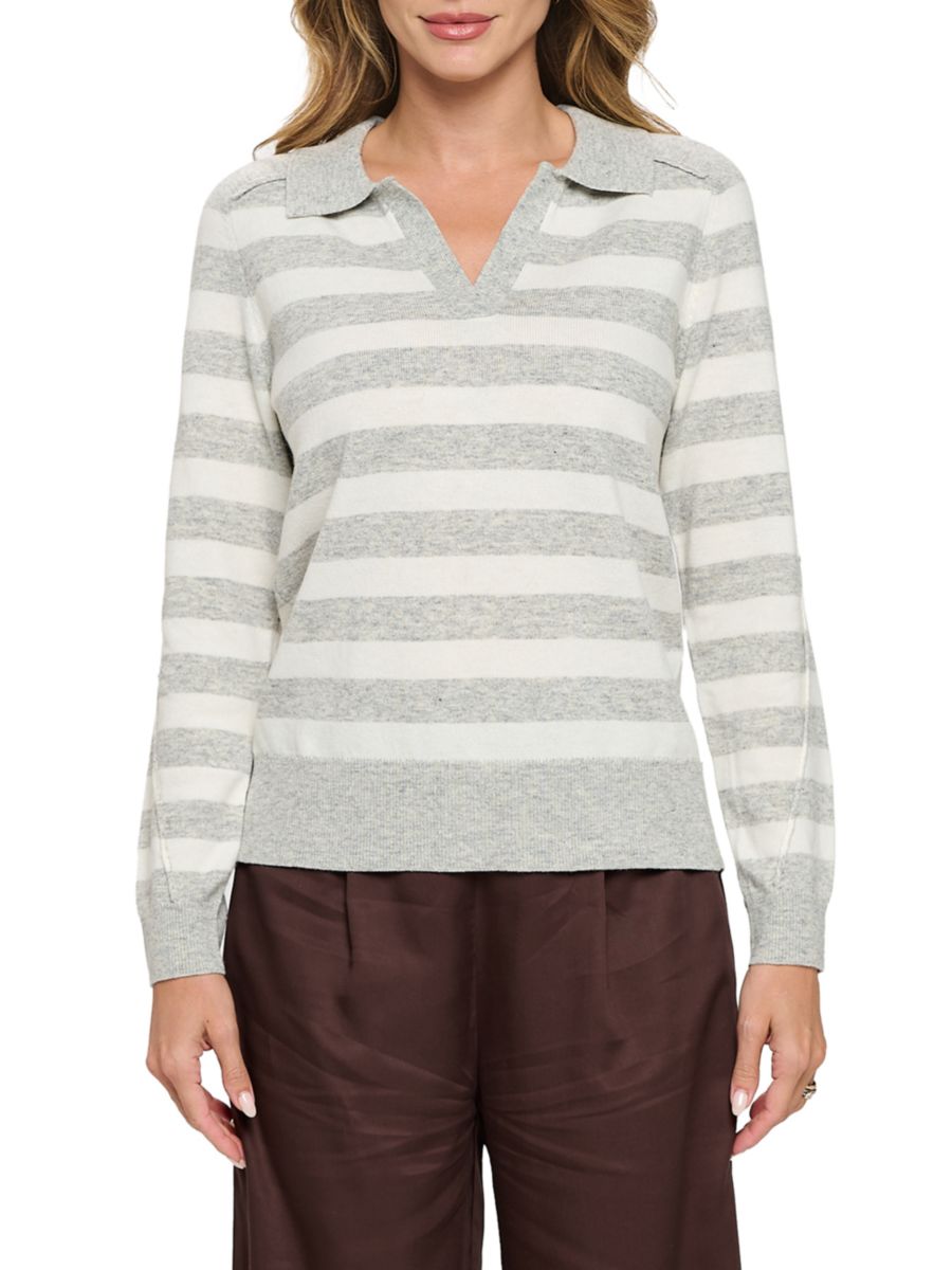 Полосатый свитер-поло Renee C., цвет Grey Ivory
Полосатый свитер-поло Renee C., цвет Grey Ivory