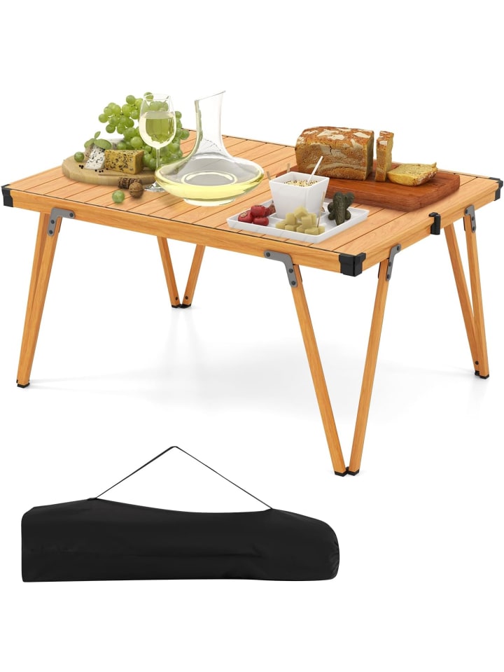COSTWAY Походный стол 90x69x42 см, коричневый
COSTWAY Походный стол 90x69x42 см, коричневый