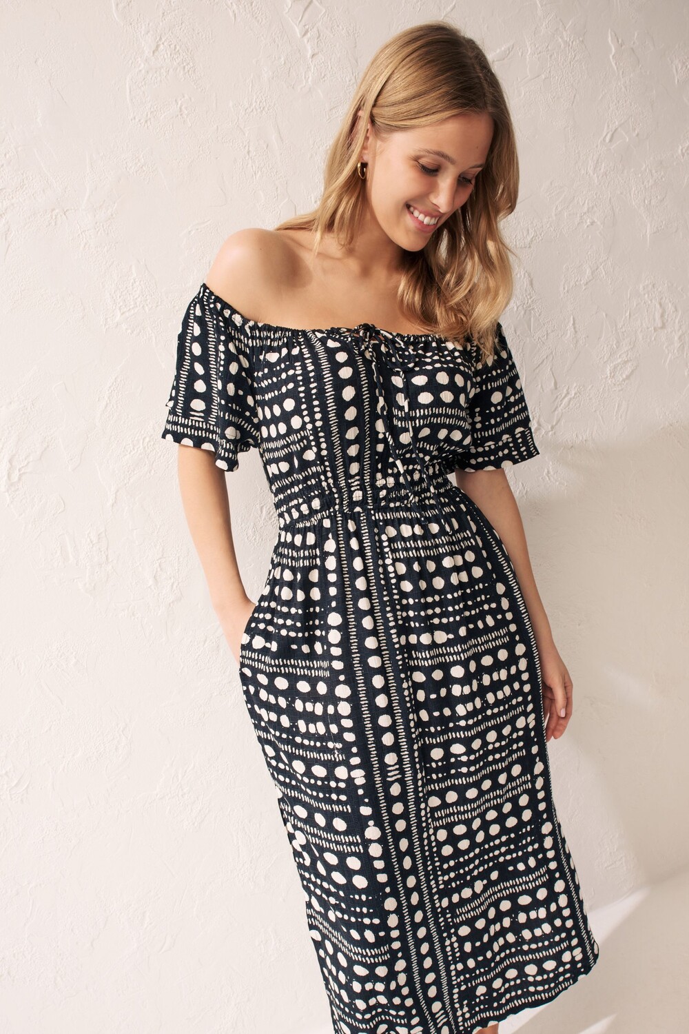 Летнее платье с открытыми плечами Next, черный
Летнее платье с открытыми плечами Next, черный