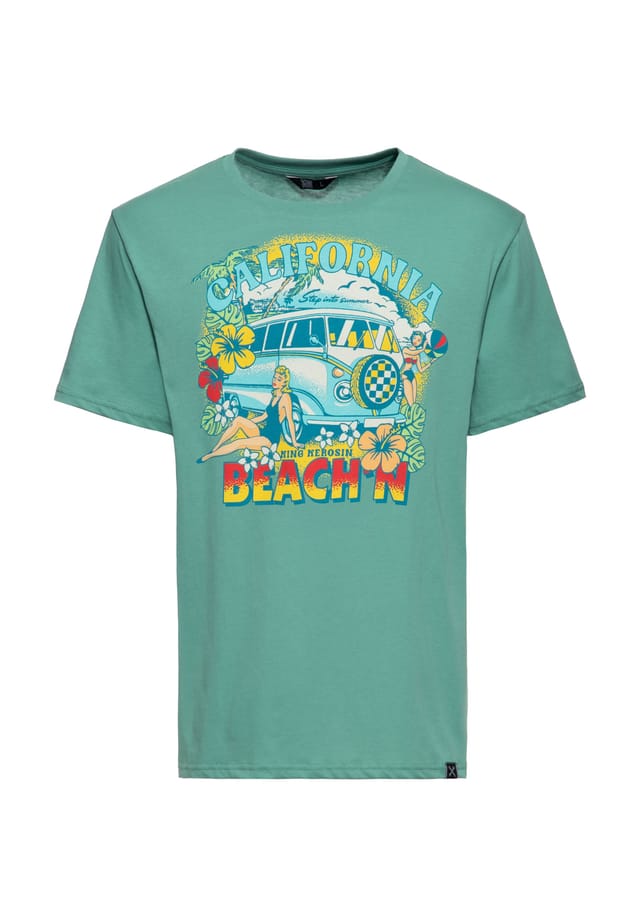 Футболка с гавайским принтом California Beach'n King Kerosin, зеленый
Футболка с гавайским принтом California Beach'n King Kerosin, зеленый