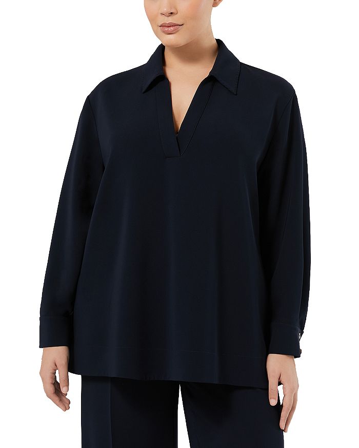 Топ с разрезом на шее Marina Rinaldi, синий
Топ с разрезом на шее Marina Rinaldi, синий