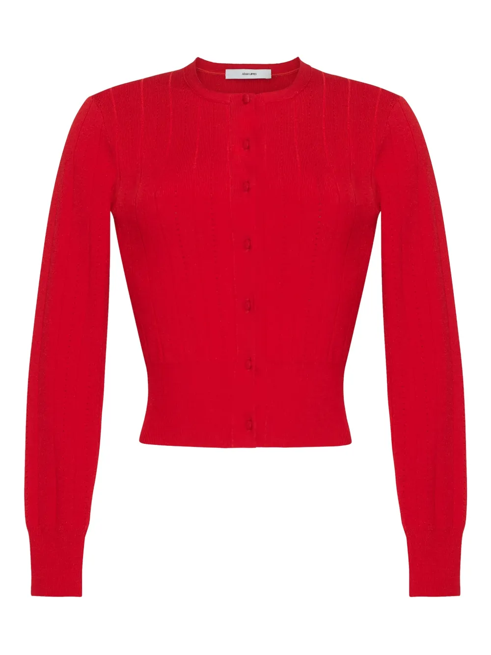 Кардиган с круглым вырезом Adam Lippes, красный 
Кардиган с круглым вырезом Adam Lippes, красный