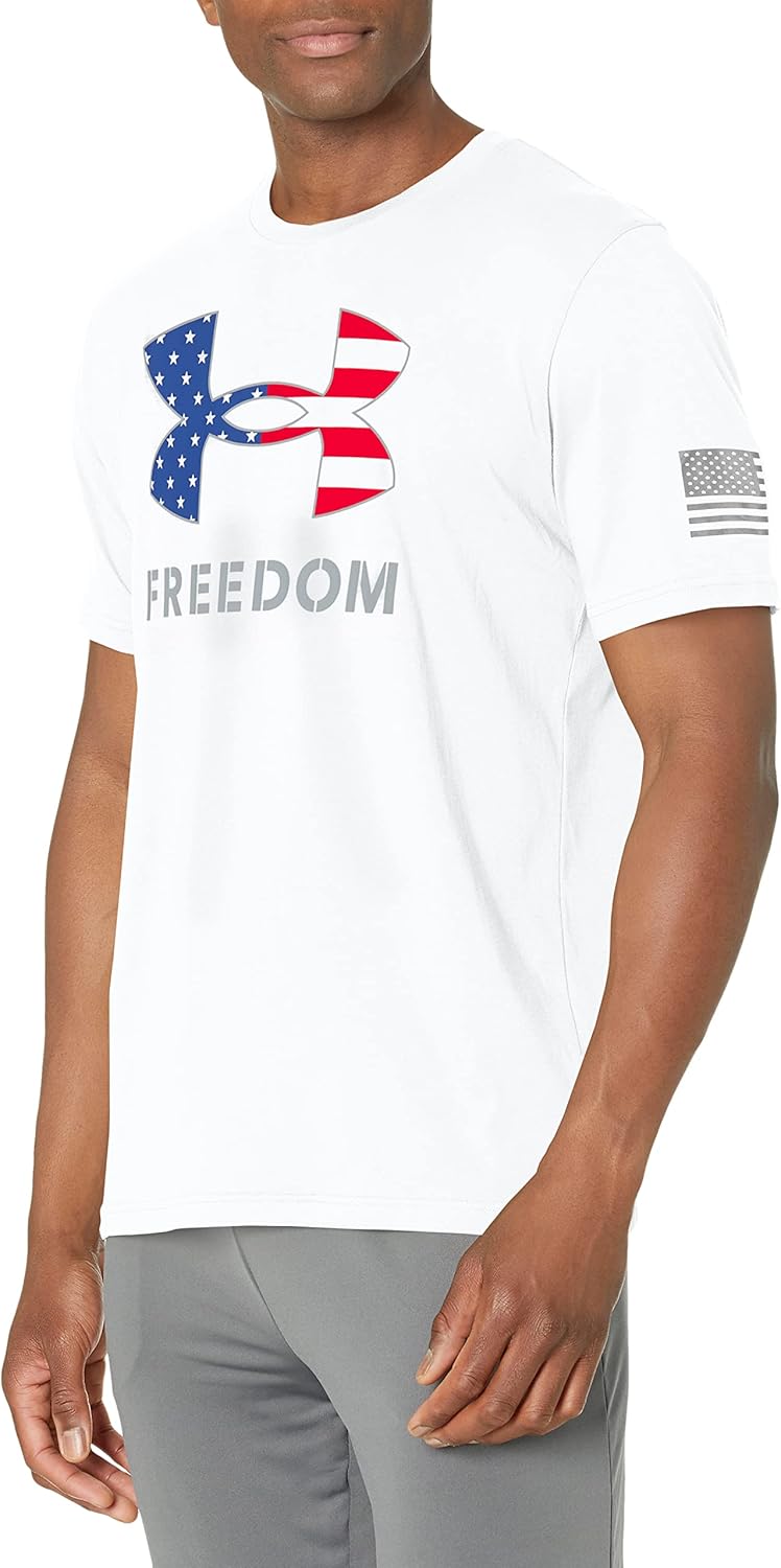 Новая мужская футболка с логотипом Freedom от Under Armour, (101) White/Steel
Новая мужская футболка с логотипом Freedom от Under Armour, (101) White/Steel
