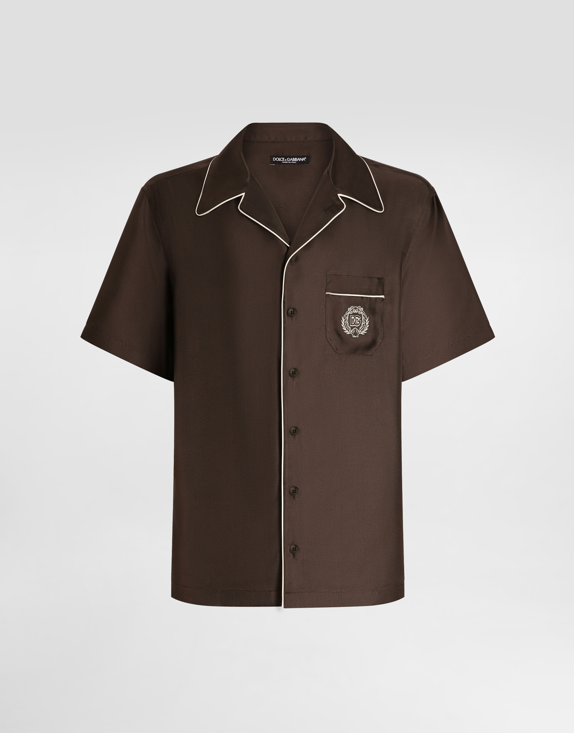 Гавайская рубашка из шелкового твила Dolce & Gabbana, коричневый
Гавайская рубашка из шелкового твила Dolce & Gabbana, коричневый