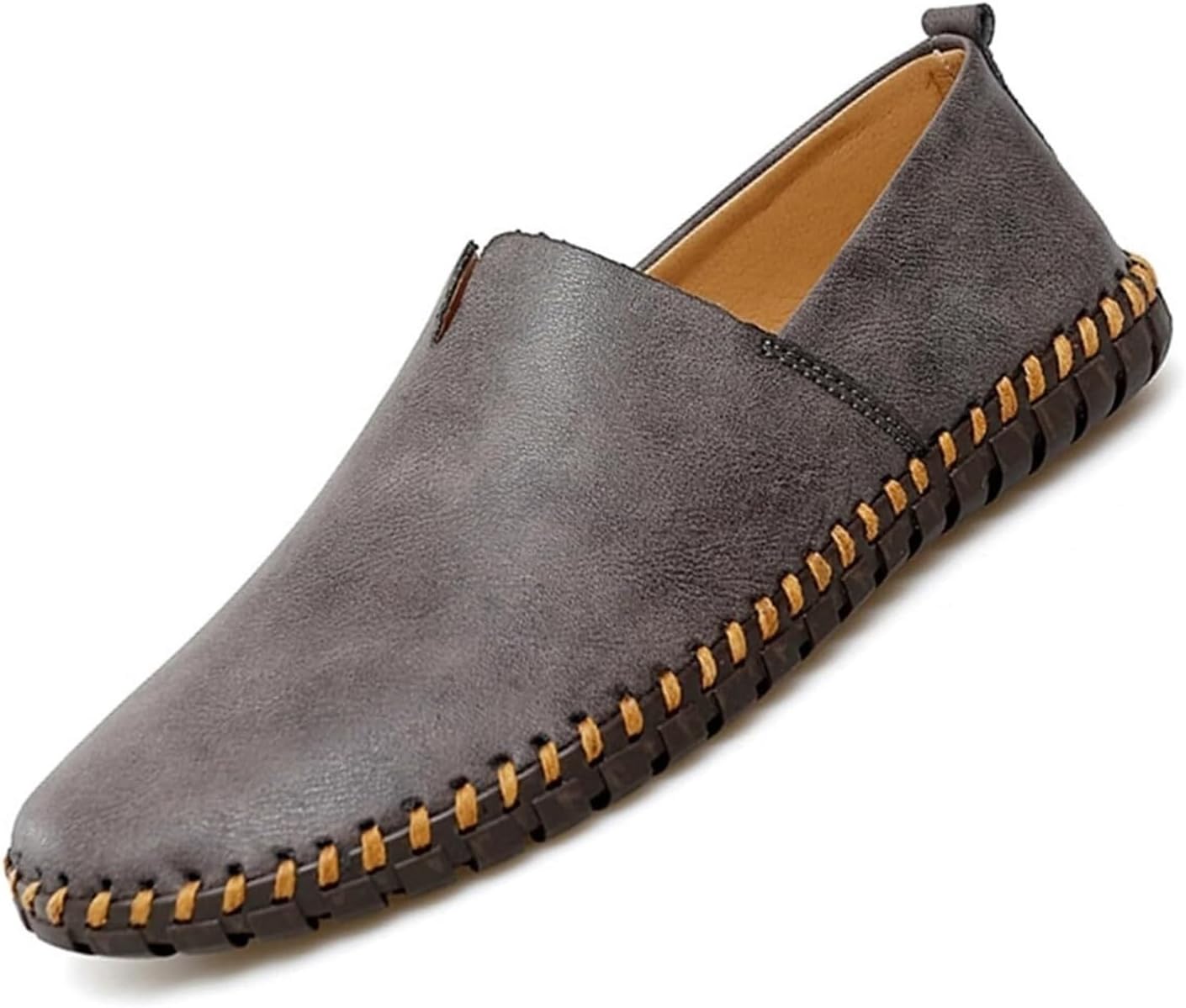 Мужские кожаные лоферы ручной работы, слипоны, мягкие модные туфли с круглым носком, плоская подошва, противоскользящие, для ходьбы и вождения Generic, серый
Мужские кожаные лоферы ручной работы, слипоны, мягкие модные туфли с круглым носком, плоская подошва, противоскользящие, для ходьбы и вождения Generic, серый