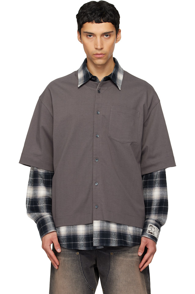 We11Done Серая клетчатая многослойная рубашка
We11Done Серая клетчатая многослойная рубашка