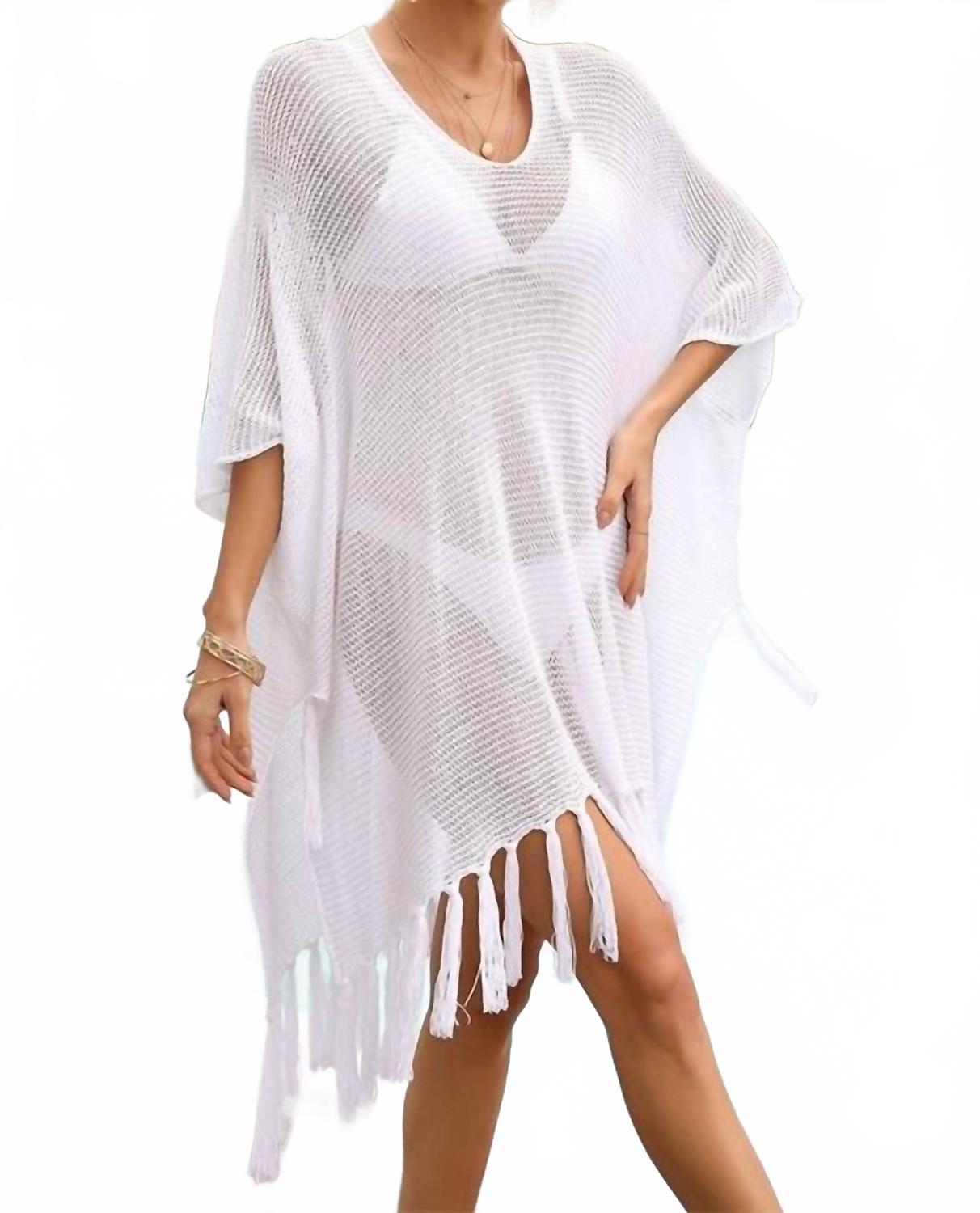 Белая накидка для купальника крючком Charmo
Белая накидка для купальника крючком Charmo