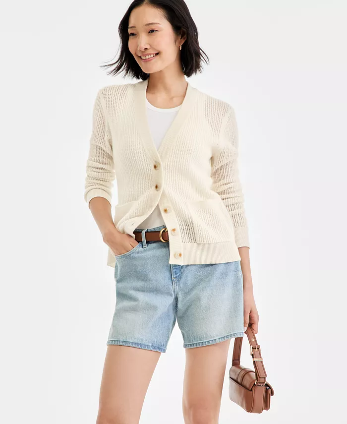 Женский кардиган бойфренда из 100% кашемира с пуантами Charter Club, белый
Женский кардиган бойфренда из 100% кашемира с пуантами Charter Club, белый