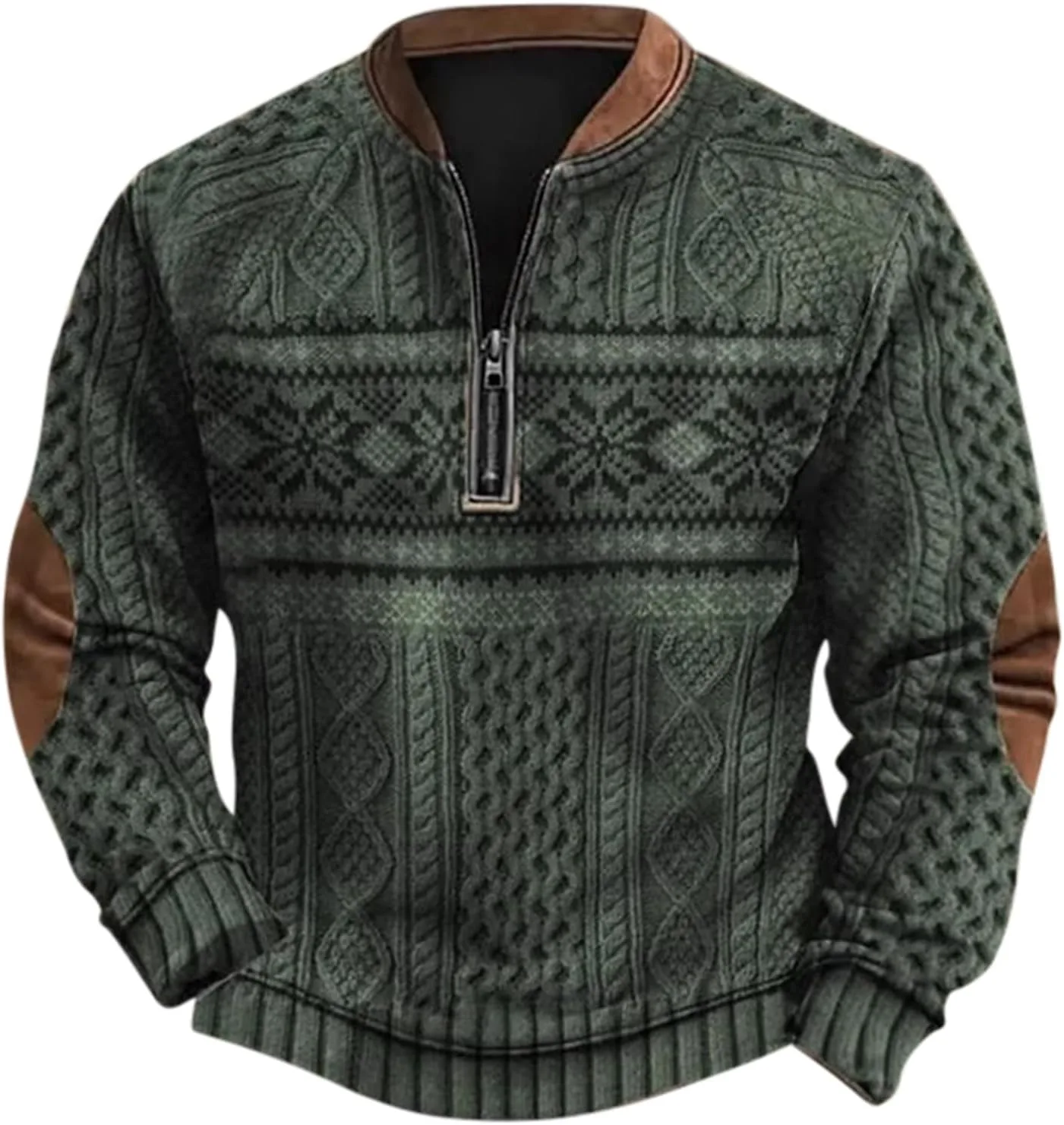 Мужской свитшот с винтажным принтом и воротником стойкой
Мужской свитшот с винтажным принтом и воротником стойкой